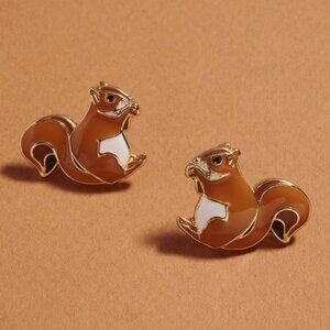 Cute Fall Squirrel Stud Earrings
